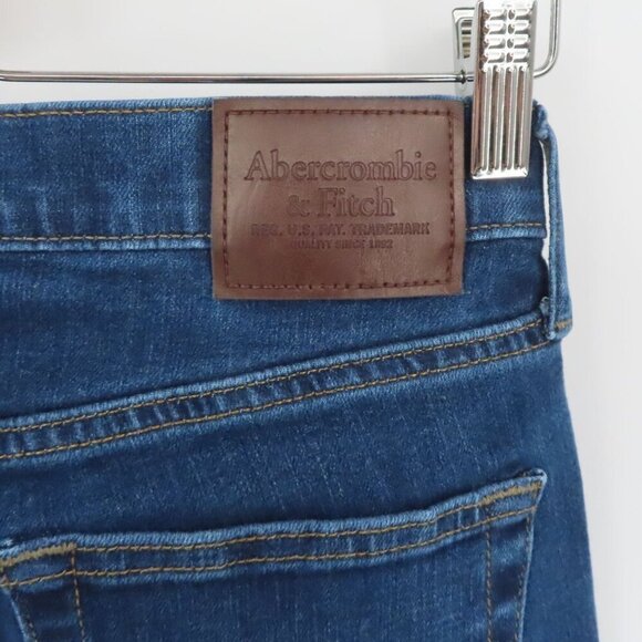 Abercrombie & Fitch Mens 26W 30L Langdon Skinny Stretch Dark Blue Denim Jeans - Picture 6 of 11